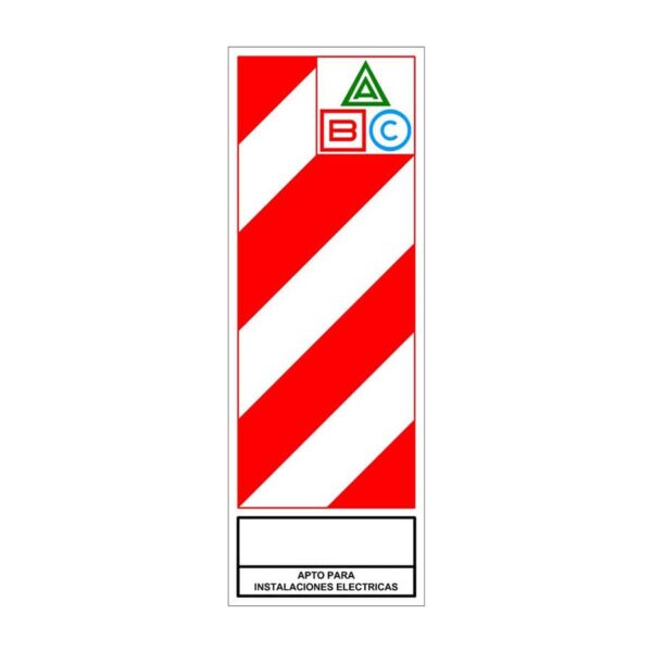 CHAPA BALIZA PARA MATAFUEGO ABC (Cod.00018)